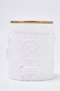 Piña Colada Duftende Luxus-Bienenwachskerze im Porzellangefäß – 8oz, zwei Kirschholzdochte – Calm Candles Essential