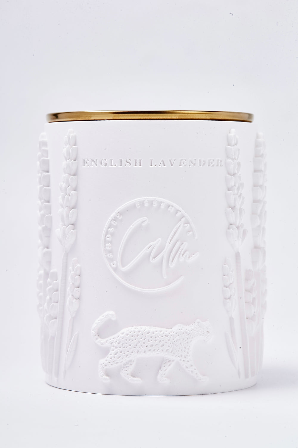 English Lavender Scented Beeswax Luxury Candle in Porcelain Jar – 8oz Dual Cherry Wooden Wicks – Calm Candles Essential