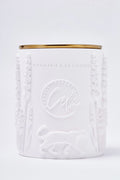 Luxuskerze aus Bienenwachs mit englischem Lavendelduft im Porzellantiegel – 227 g – Zwei Dochte aus Kirschholz – Calm Candles Essential