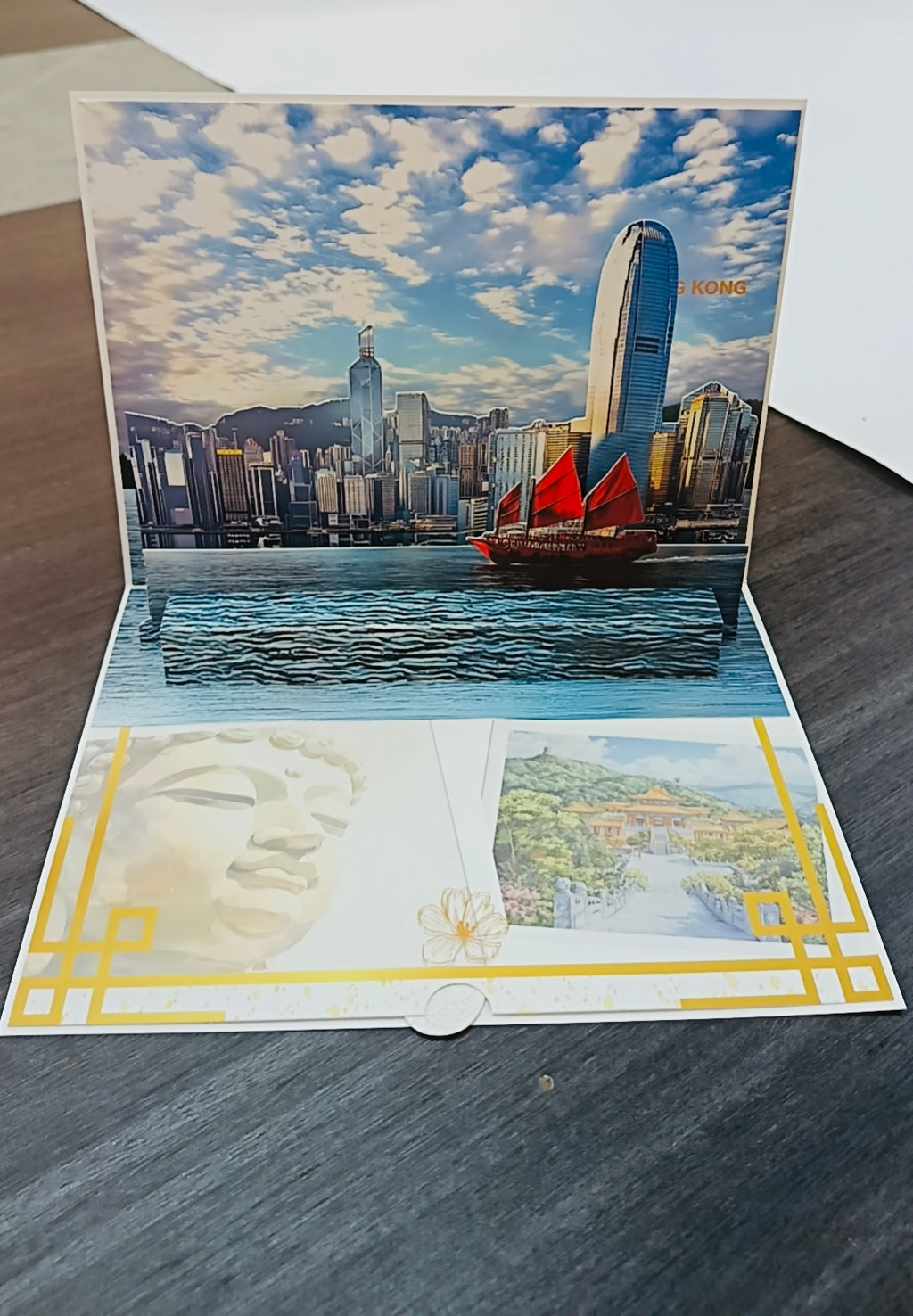 Limitierte Auflage 3D Pop-Up Geburtstagskarte – Hong Kong Victoria Peak | Einzigartige Landmarken-Grußkarte von Calm Candles Essential (1000 Stück)