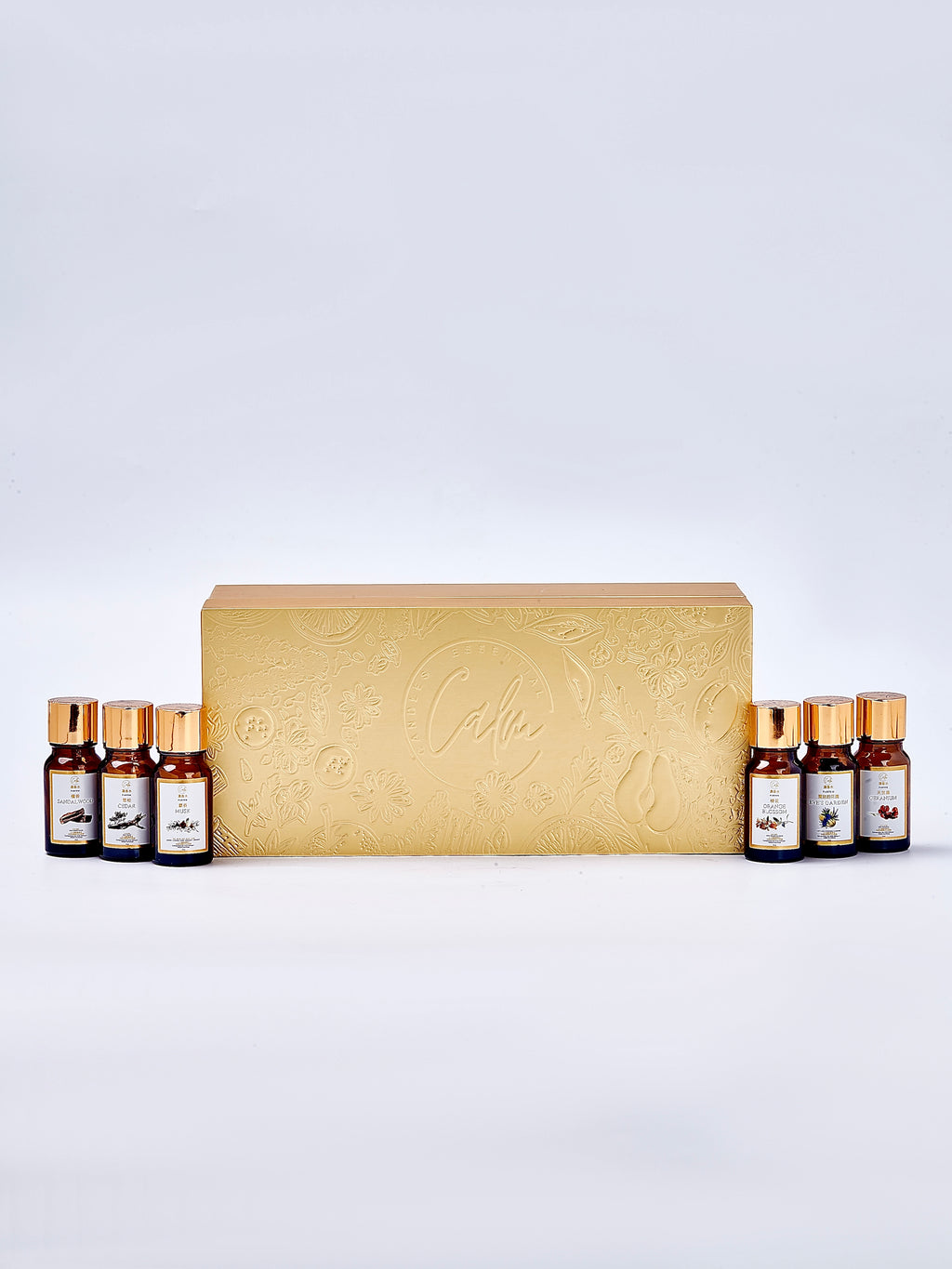 Calm Candles Essential Set – Deluxe Gift – 6 Parfum Oils for Any Diffuser + Portable 10ml Award-Winner