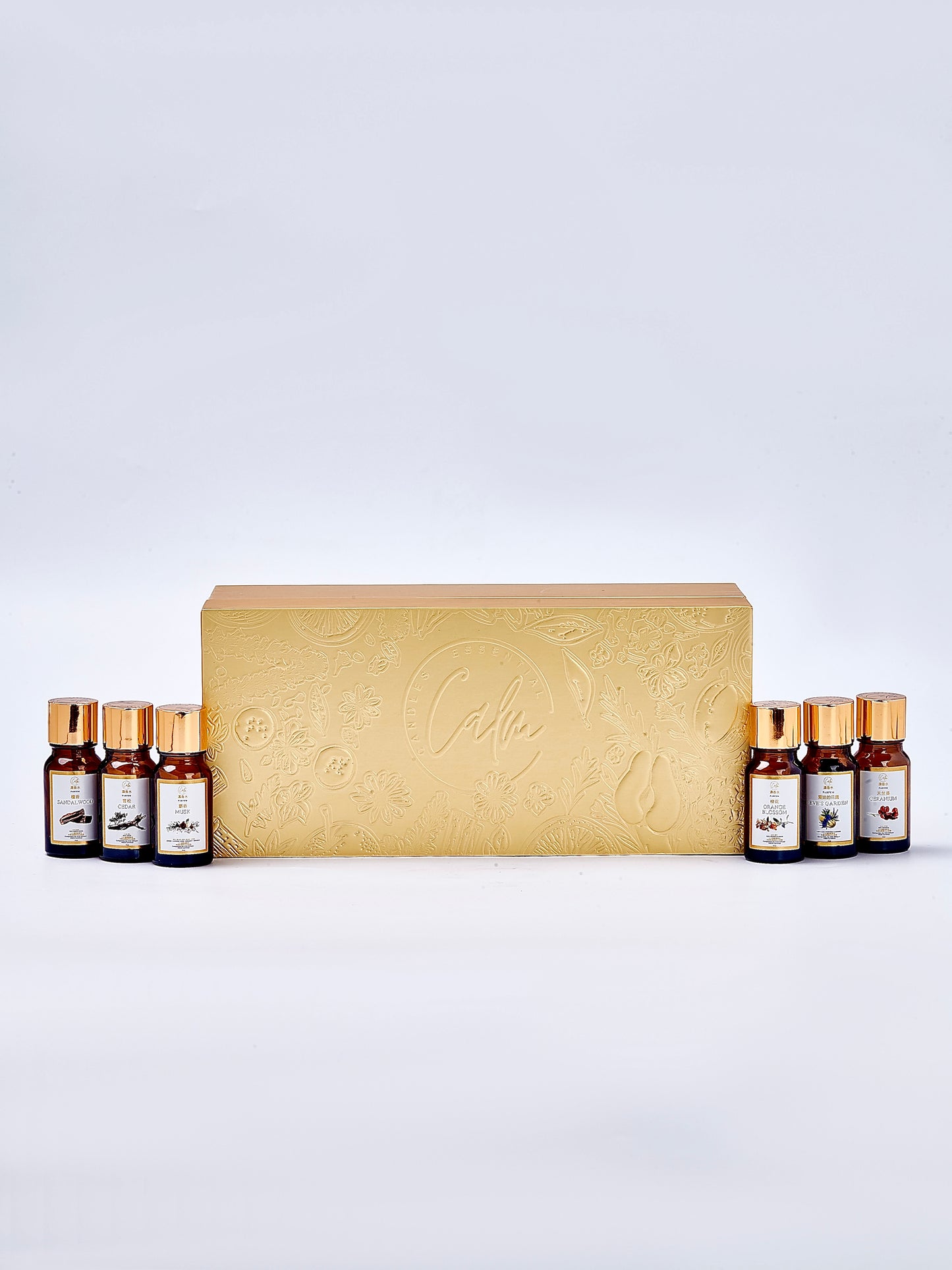 Calm Candles Essential Set – Deluxe Gift – 6 Parfum Oils for Any Diffuser + Portable 10ml Award-Winner