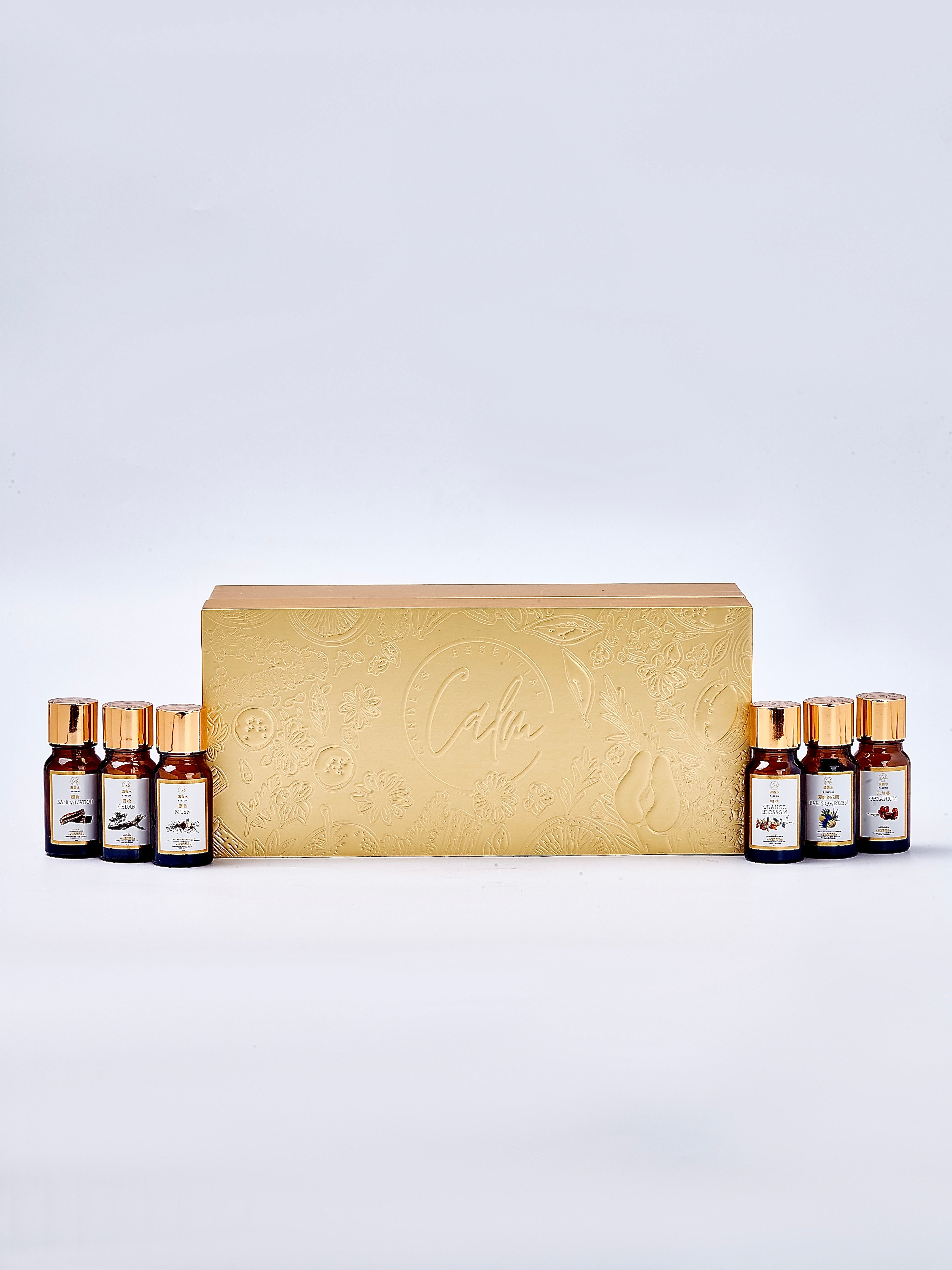 Calm Candles Essential Set – Deluxe Geschenk – 6 Parfumöle für jeden Diffusor + tragbares 10ml Gewinner-Parfumöl