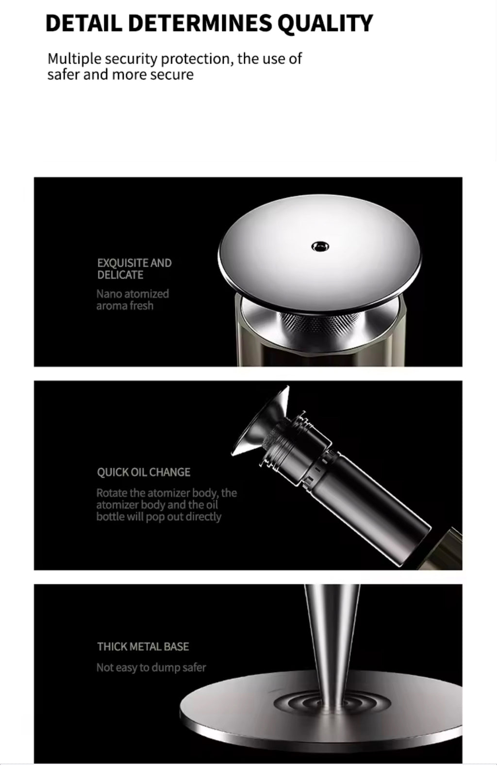 Calm Space 1000 - Free Fragrance & Stand (Industrial) Large Area Waterless Essential Oil Diffuser, Cordless Rechargeable Diffuser, Smart Bluetooth Diffuser, Luxury Wireless Aromatherapy Diffusers for Home, Office & Hotels, Champagne Gold- 10000 mah