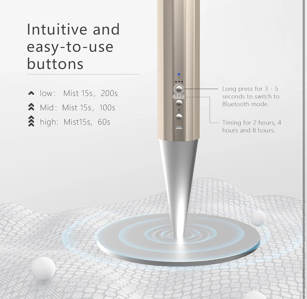 Calm Space 1000 - Free Fragrance & Stand (Industrial) Large Area Waterless Essential Oil Diffuser, Cordless Rechargeable Diffuser, Smart Bluetooth Diffuser, Luxury Wireless Aromatherapy Diffusers for Home, Office & Hotels, Champagne Gold- 10000 mah