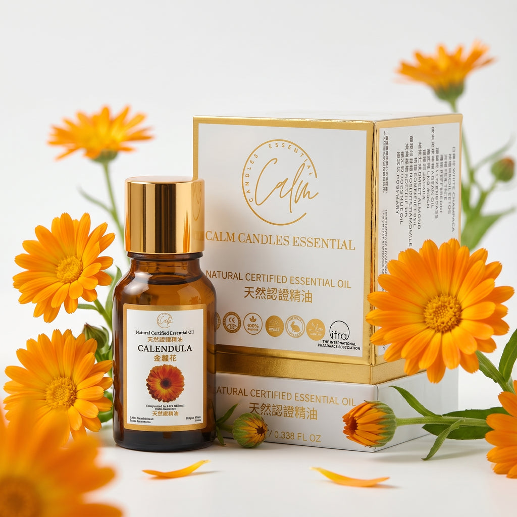 Ringelblumenöl 10ml | Calm Candles Essential – 100% reiner natürlicher Ringelblumenextrakt zur Hautregeneration, Beruhigung & Pflege empfindlicher Haut