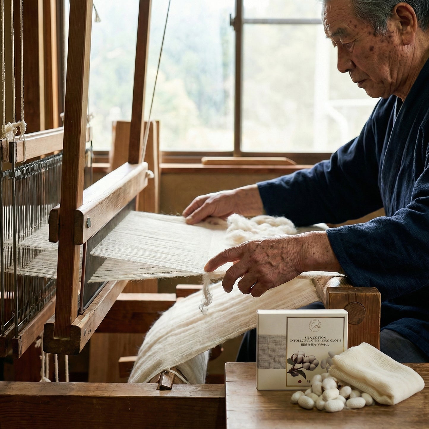 Soft Natural Cotton & Silk – Calm Candles Essential Exfoliating Cleansing Cloth | 70% Cotton, 30% Silk | Spa-Soft Luxury for All Skin Types | Ethically Made in Japan