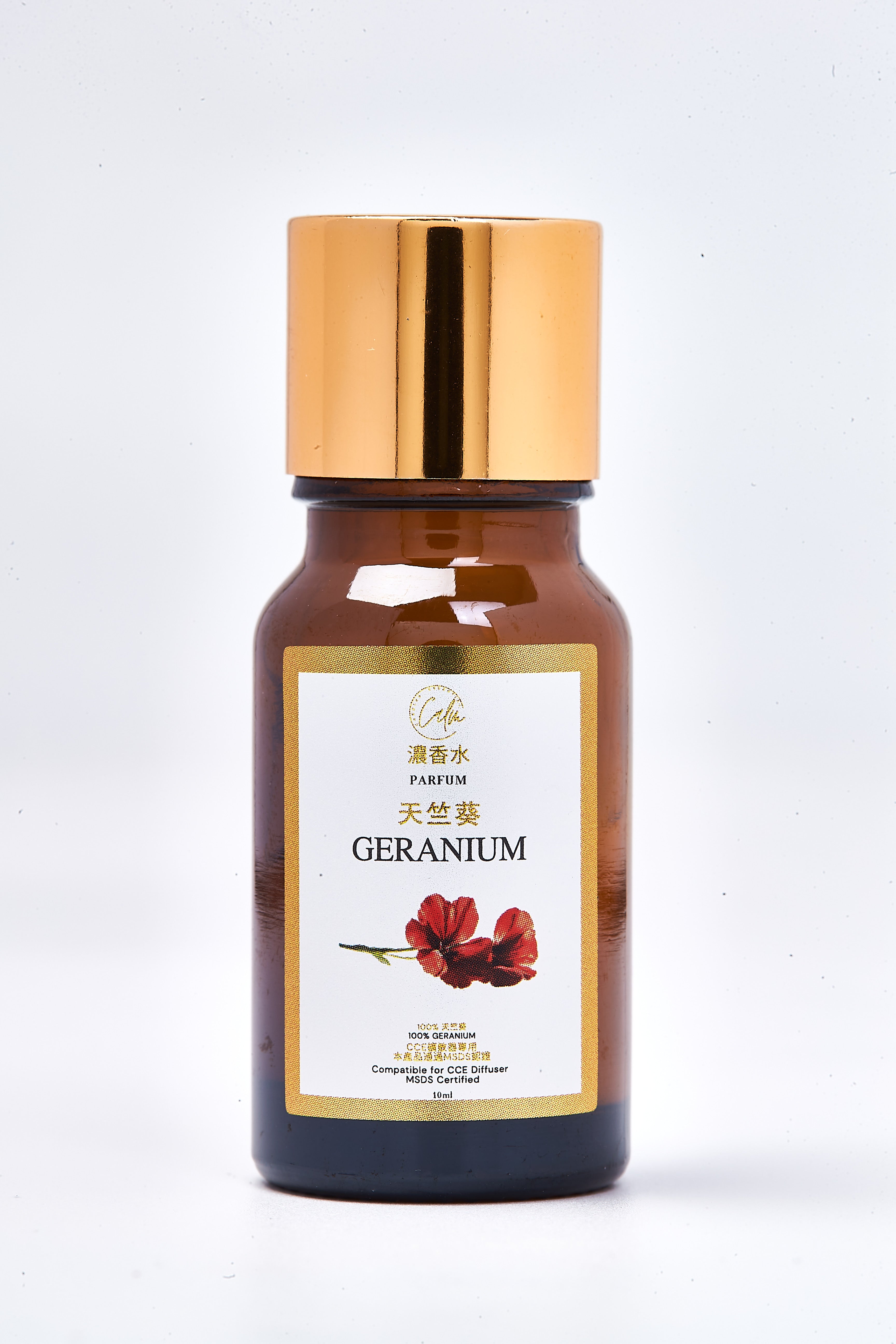 Calm Candles Ätherisches 10ml Geranium Parfüm Duftöl – Bio-Blumen-Aromatherapie-Mischung mit Rose, Zitrusfrüchten & Kräuternoten