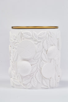 Grapefruit Scented Beeswax Luxury Candle in Porcelain Jar – 8oz Grapefruit Botanical Vegan Candle with Wood Wick | Calm Candles Essential