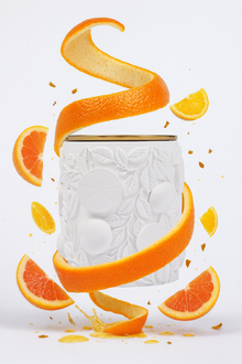 Grapefruit Scented Beeswax Luxury Candle in Porcelain Jar – 8oz Grapefruit Botanical Vegan Candle with Wood Wick | Calm Candles Essential