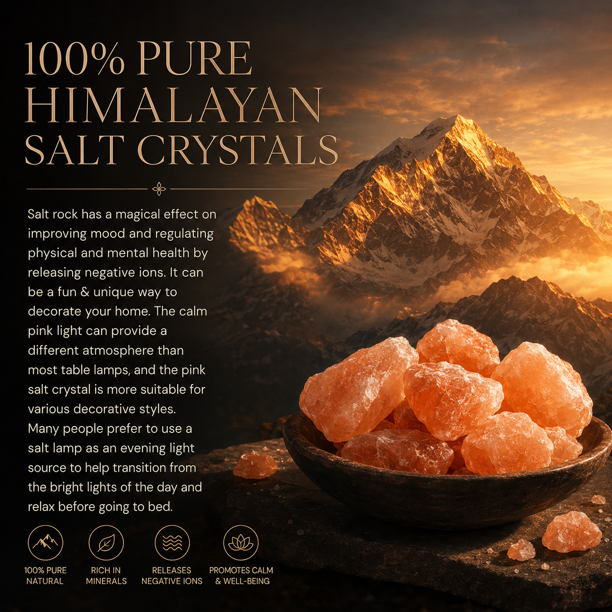 Calm Candles Essential - 3-in-1 Oil Night Light Diffuser Ionic 100% Pure Himalayan Rock Therapy Rock Lamp 250ml water capacity Auto-Off with for Home Living Room Bedroom