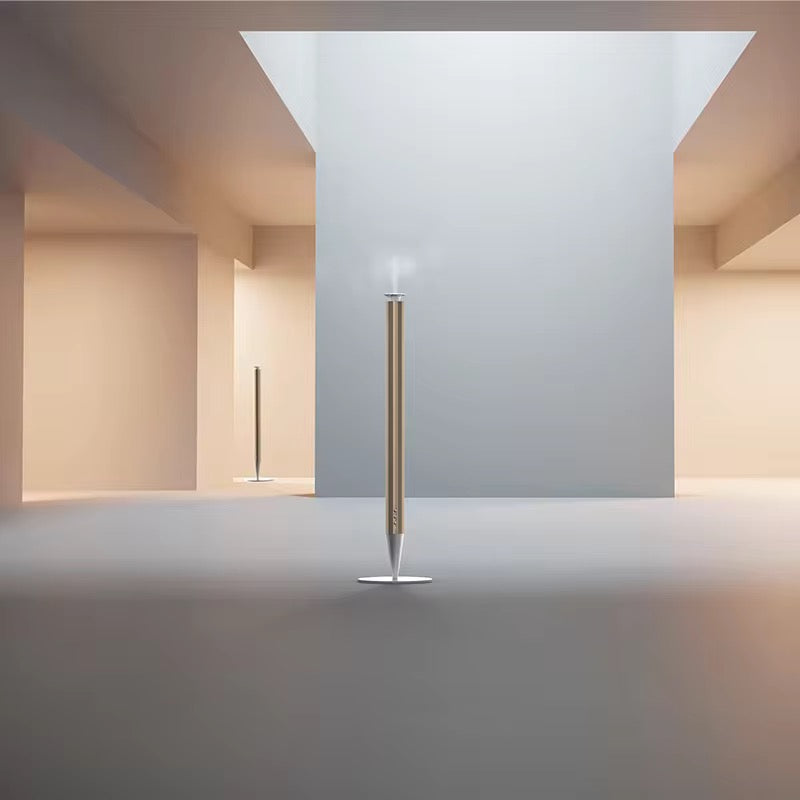 Calm Space 1000 - Free Fragrance & Stand (Industrial) Large Area Waterless Essential Oil Diffuser, Cordless Rechargeable Diffuser, Smart Bluetooth Diffuser, Luxury Wireless Aromatherapy Diffusers for Home, Office & Hotels, Champagne Gold- 10000 mah