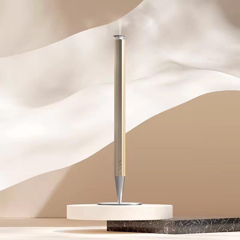 Calm Space 1000 - Free Fragrance & Stand (Industrial) Large Area Waterless Essential Oil Diffuser, Cordless Rechargeable Diffuser, Smart Bluetooth Diffuser, Luxury Wireless Aromatherapy Diffusers for Home, Office & Hotels, Champagne Gold- 10000 mah