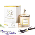 Calm Candles Essential - English Lavender Wooden Wicks Candle, Infused with Sage, Lavender, Fougère and Amber Essential Oil, for relaxing and calming effect Luxury Scented Soy Wax Jar Candle | Hand Poured | Highly Scented Long Lasting (15oz/445ml- XLarge)