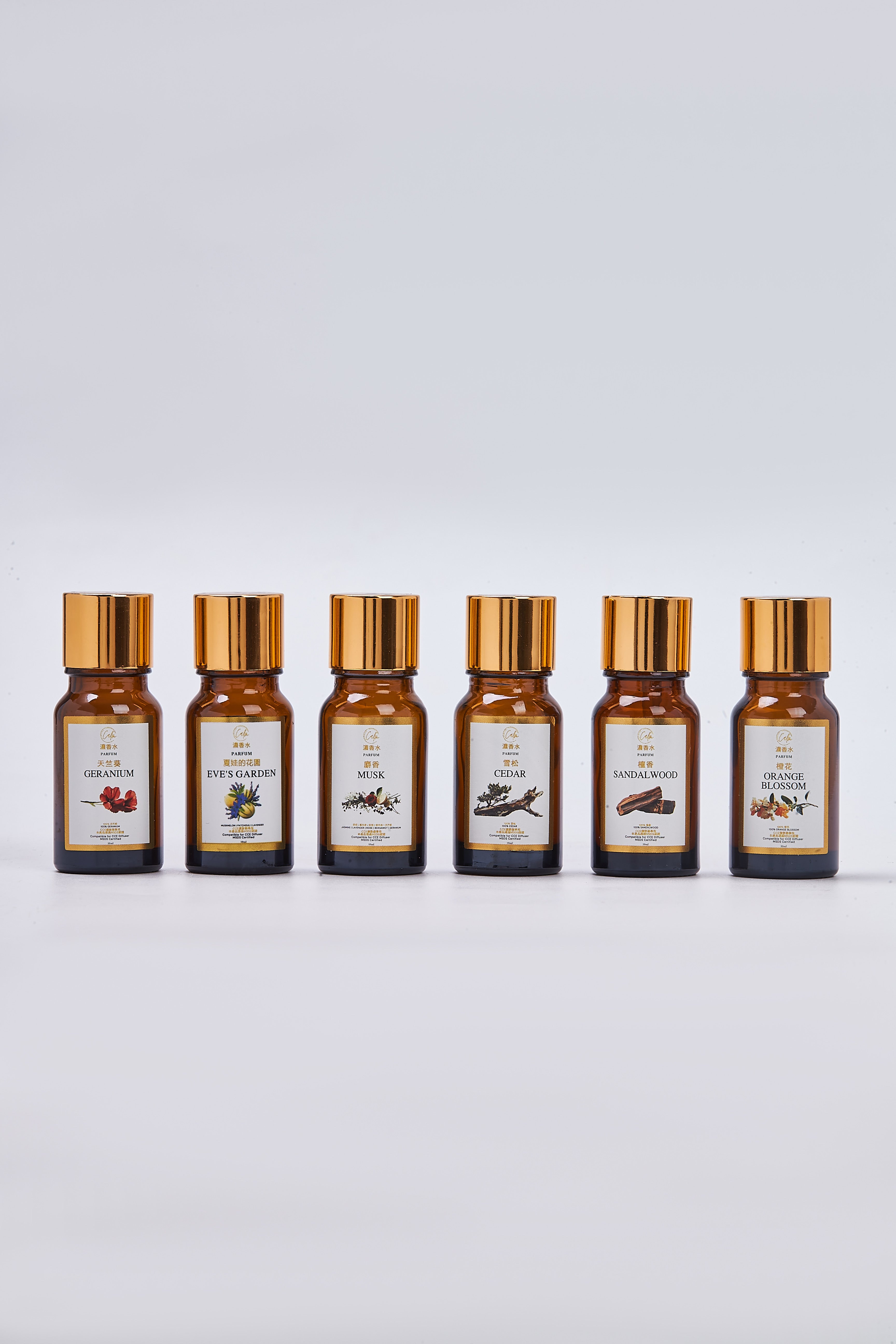 Calm Candles Essential Set – Deluxe Gift – 6 Parfum Oils for Any Diffuser + Portable 10ml Award-Winner