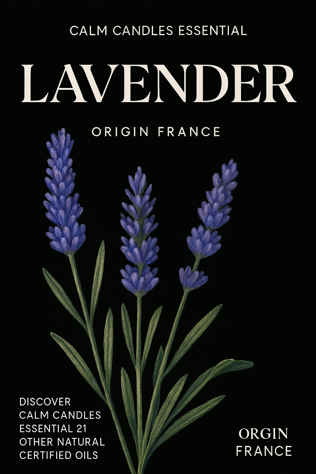 Calm Candles Essential - Organic IFRA Certified Lavender Essential Oil - 100% Pure Natural for Aromatherapy Diffuser for Diffuser, Aromatherapy, Hair Care, Skin Care, Sleep. (10mL)
