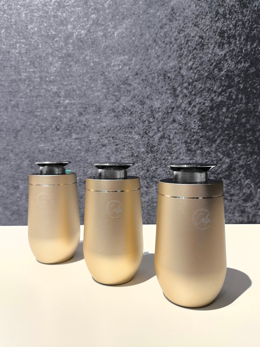 Calm Candles Essential | 10ml Cordless  Touch Screen Professional Grade Diffuser Waterless Rechargeable Portable Mini Essential Oil Car Aroma Diffuser without oil (2000mah,Gold)