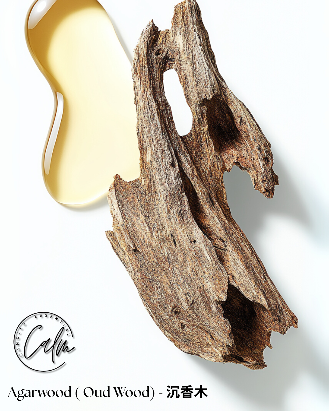 Calm Candles Essential - Oudwood (Agarwood) Certified Organic, Undiluted Steam Distillation, Natural Essential Oil - Healing , Pure  & Refreshing Aromatherapy - Clear Your Senses, Certified Quality for Holistic Well-Being - 10ml