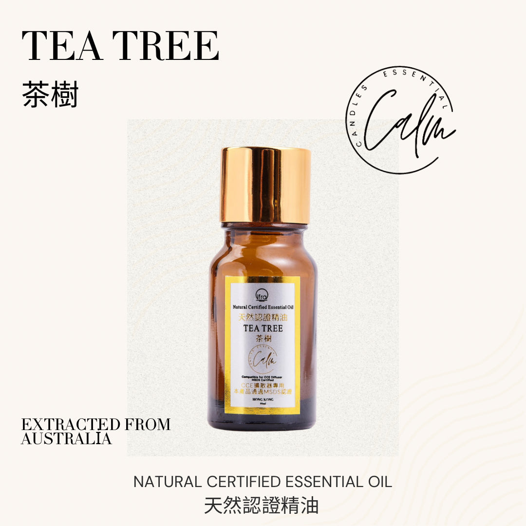 Calm Candles Essential – Teebaumöl (Melaleuca) 100 % rein, IFRA-zertifiziert biologisch, unverdünnt, natürliche Aromatherapie, therapeutische Qualität (10 ml)