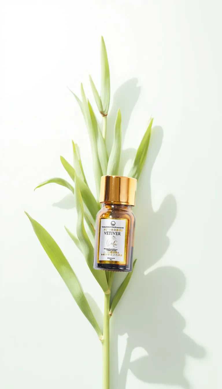 Calm Candles Essential - Vetiver Zertifiziert Biologisch, Unverdünnt, Natürliches Ätherisches Öl - Beruhigende, Erdende & Heilende Aromatherapie - Fördert Wohlbefinden & Atemwegsgesundheit - 10ml