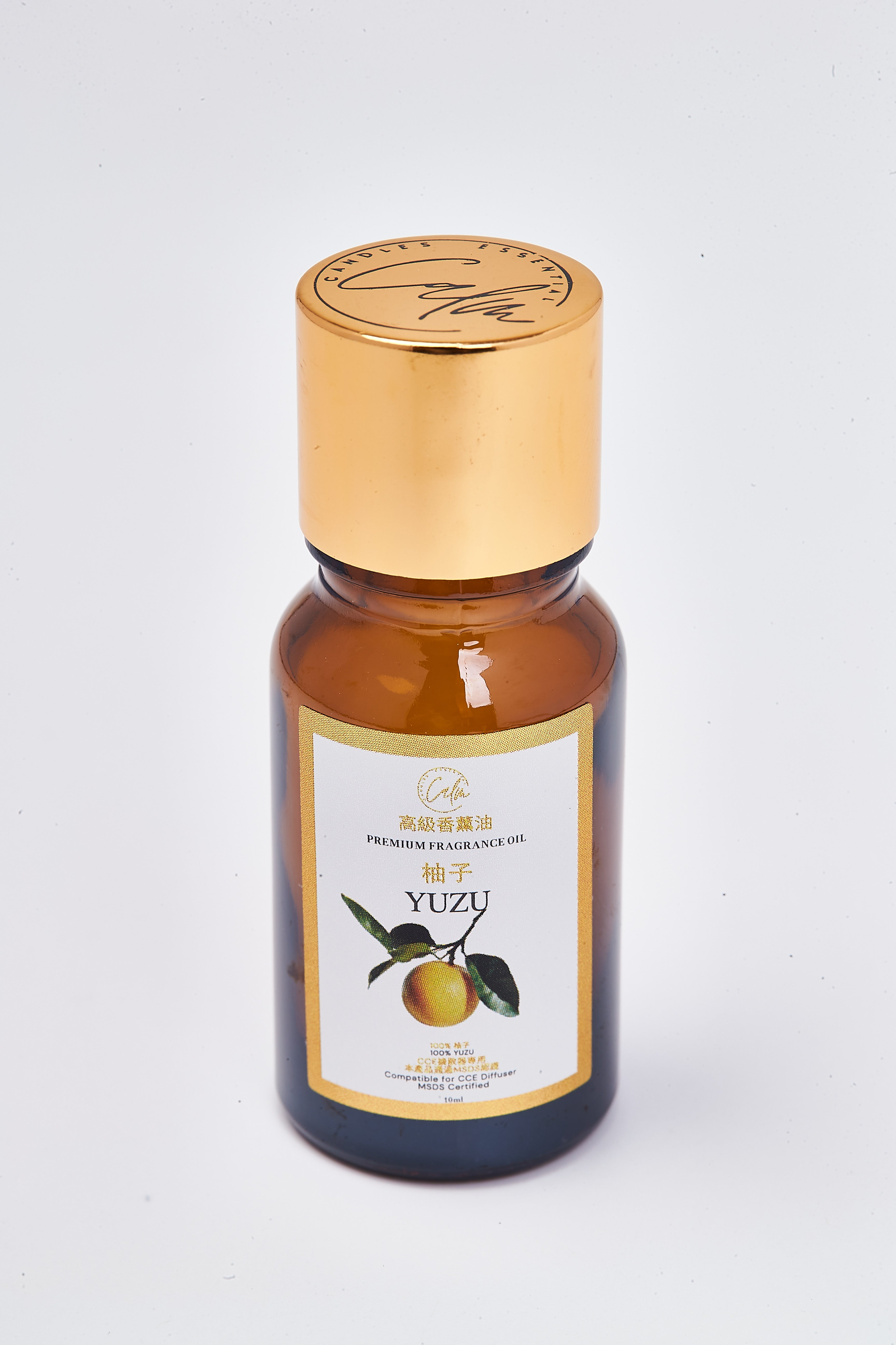 Calm Candles Essential 10ml Yuzu Fragrance Oil – Organic Citrus Aromatherapy Blend with Fresh, Uplifting Notes