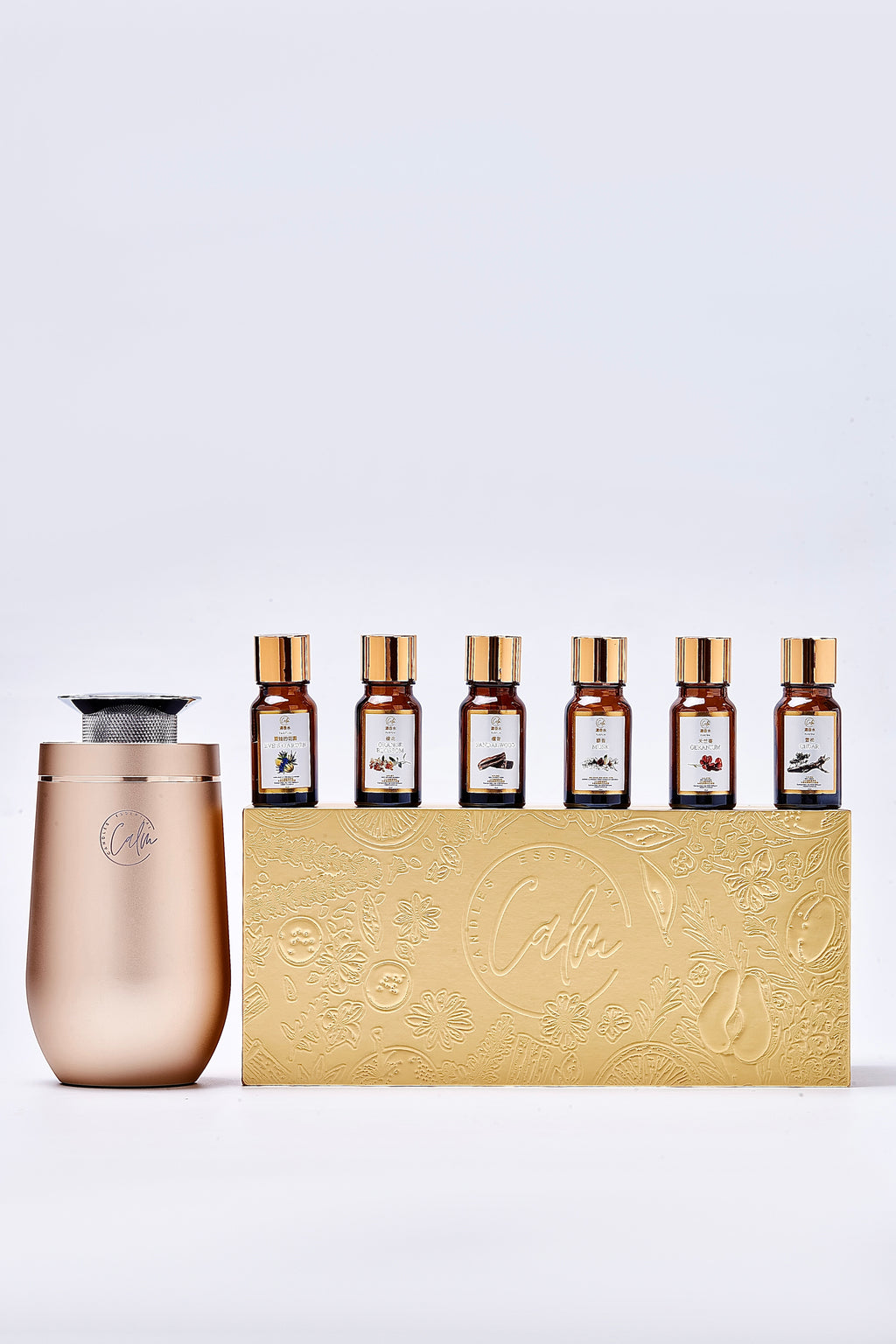 Calm Candles Essential | 10ml Cordless  Touch Screen Professional Grade Diffuser Waterless Rechargeable Portable Mini Essential Oil Car Aroma Diffuser without oil (2000mah,Gold)