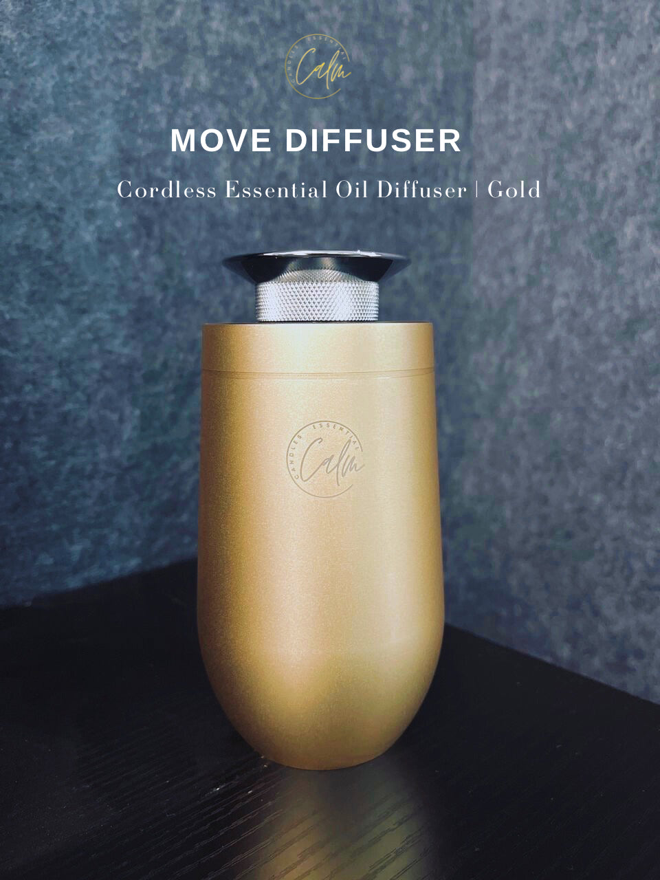 Calm Candles Essential | 10ml Cordless  Touch Screen Professional Grade Diffuser Waterless Rechargeable Portable Mini Essential Oil Car Aroma Diffuser without oil (2000mah,Gold)