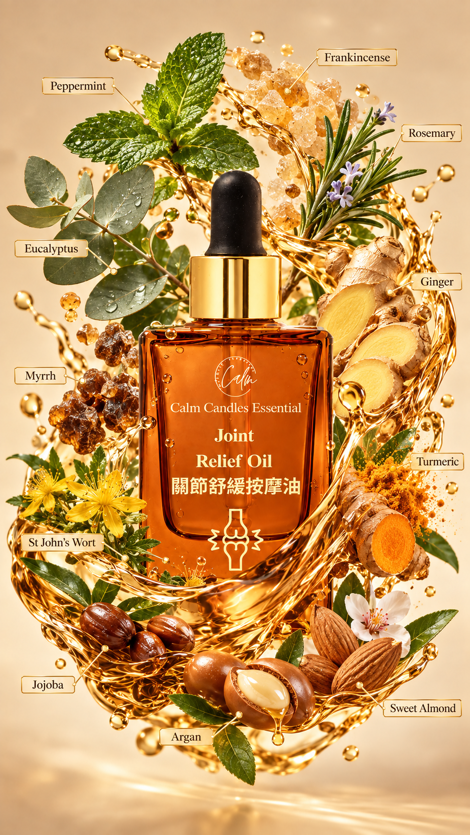 Joint Relief Massage Oil with St John’s Wort for Mobility, Stiffness & Nerve Comfort — 30 ml IFRA-Certified Oil Blend