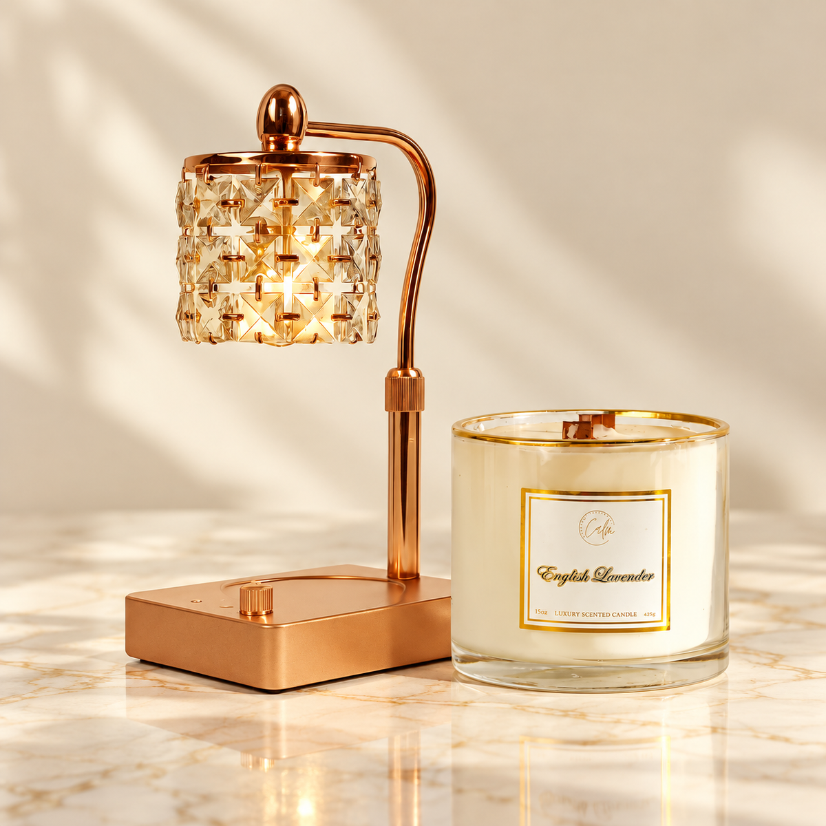  Electric Crystal Candle Wax Lamp Warmer, Housewarming for Mom, Dimmable Candle Lamp Compatible with Jar Candles, Candle Holder for Home Decor Aesthetic