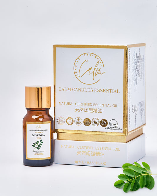 Calm Candles Essential – Certified Moringa Oil 10ml | Nourishing Botanical Extract for Skin Hydration, Healing & Wellness | 100% Natural, Diffuser-Ready
