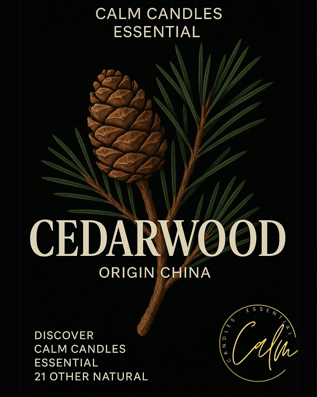 Calm Candles Essential - Cedarwood Certified Organic, Undiluted, Natural Essential Oil - Healing , Pure  & Refreshing Aromatherapy - Clear Your Senses, Certified Quality for Holistic Well-Being & Respiratory Health Support - 10ml