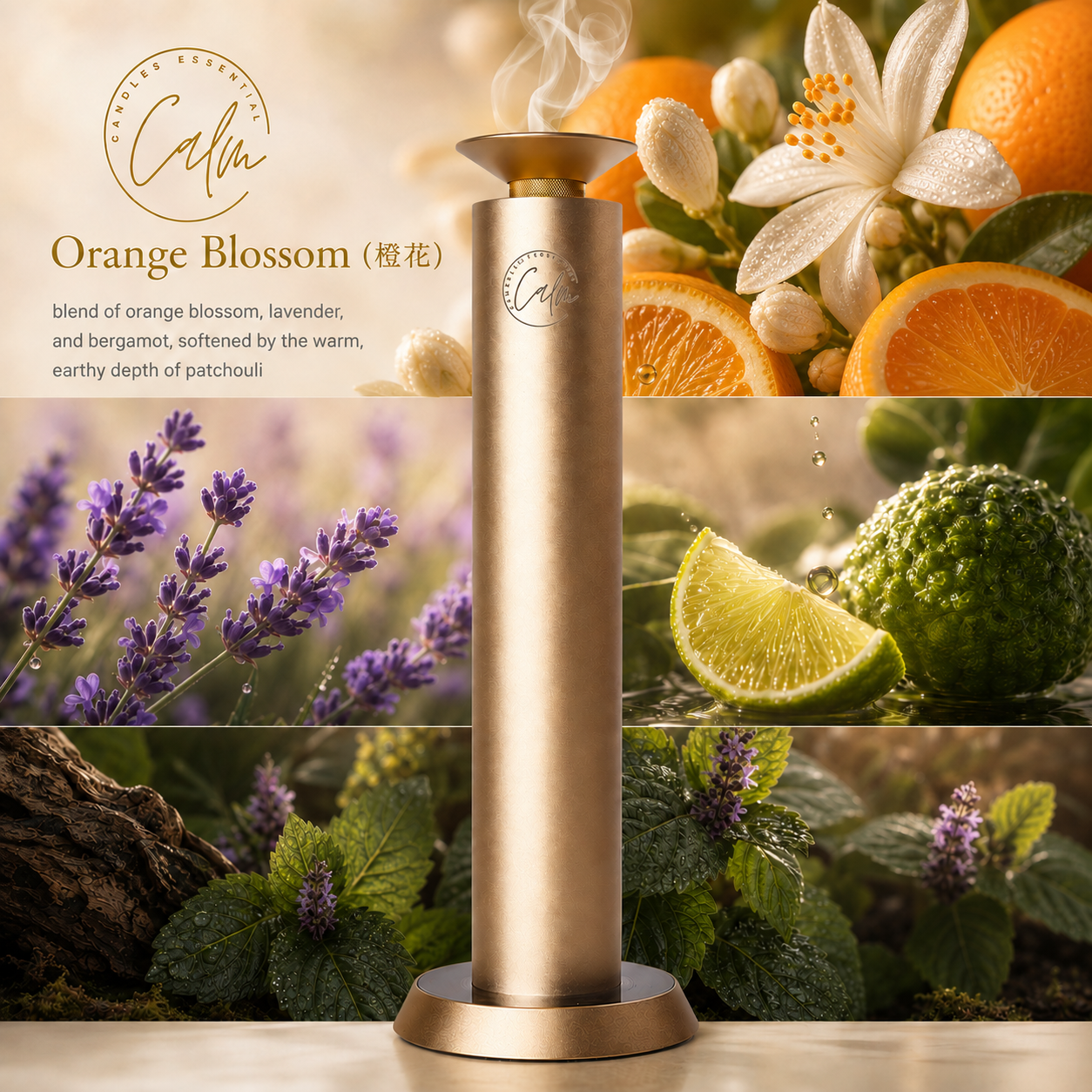 Calm Candles Essential Aroma Diffuser Mini Studio Pro:   Waterless Cordless Diffuser with Free 100ml Fragrance Oil - Type C (10,000 mah)