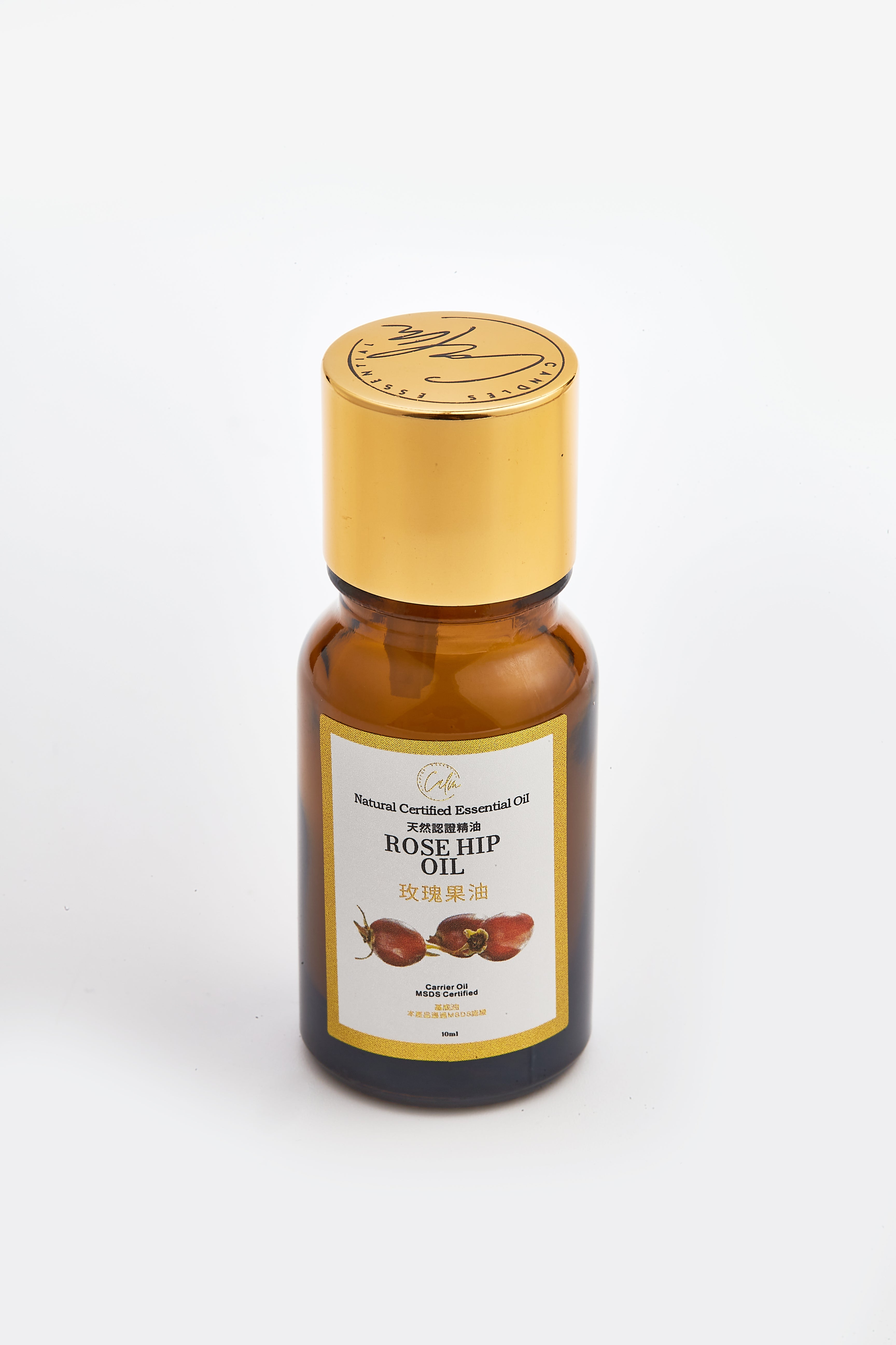 Calm Candles Essential - Rosehip Certified Organic, Undiluted, Natural Essential Oil - Healing , Pure  & Refreshing Aromatherapy - Clear Your Senses, Certified Quality for Holistic Well-Being & Respiratory Health Support - 10ml