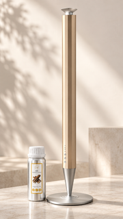 Calm Space 1000 - Free Fragrance & Stand (Industrial) Large Area Waterless Essential Oil Diffuser, Cordless Rechargeable Diffuser, Smart Bluetooth Diffuser, Luxury Wireless Aromatherapy Diffusers for Home, Office & Hotels, Champagne Gold- 10000 mah
