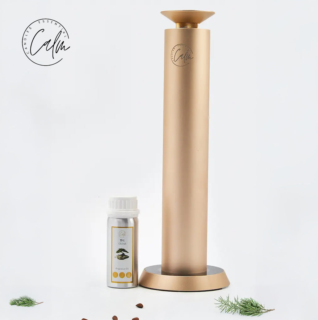 Calm Candles Essential Aroma Diffuser Mini Studio Pro: Red Dot Award-Winning Waterless Air Cordless Diffuser with Free 100ml Fragrance Oil - Type C (10,000 mah)