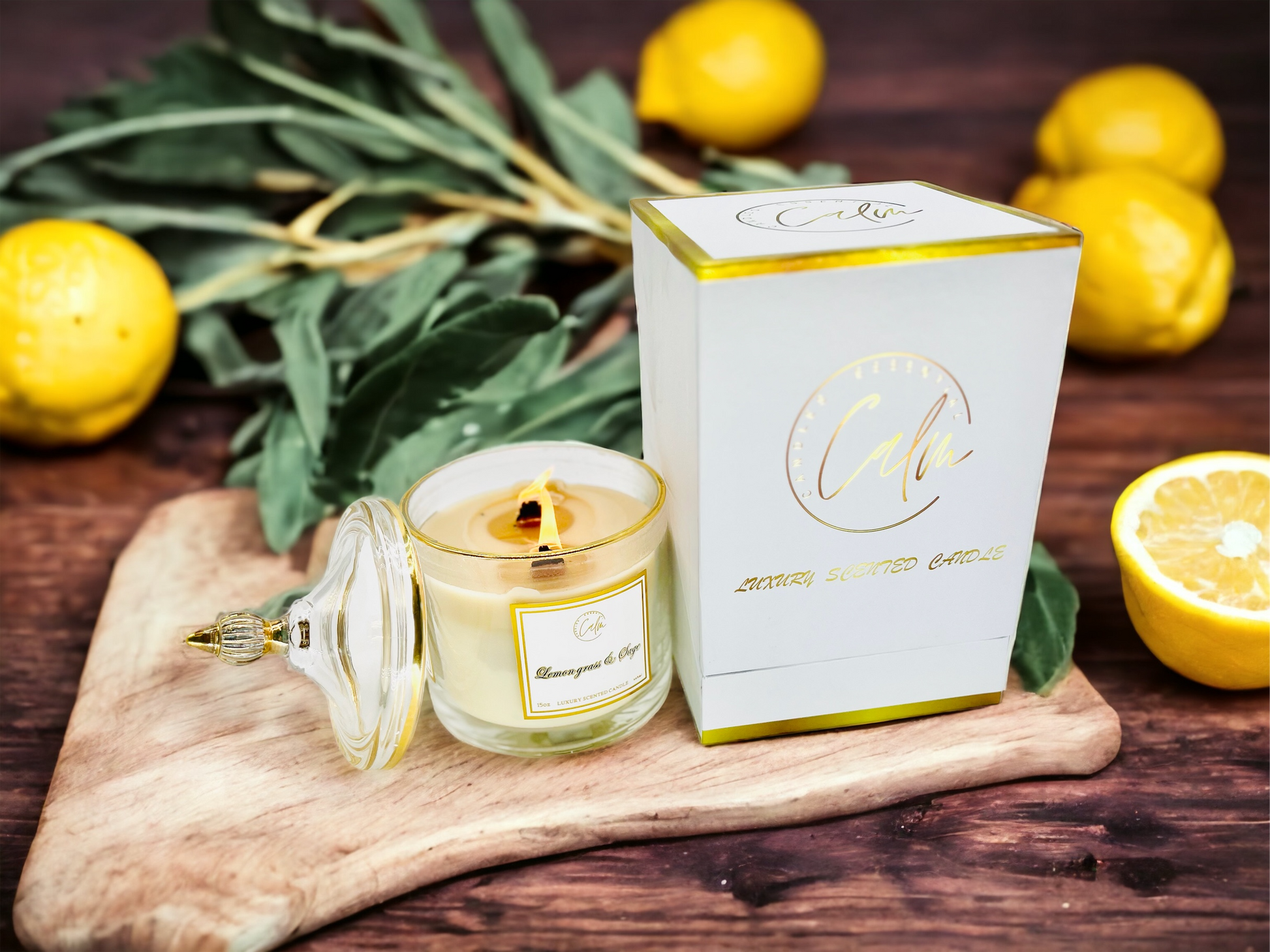 Lemongrass and Sage Candle | Scented Candles | Calm Candles Essential