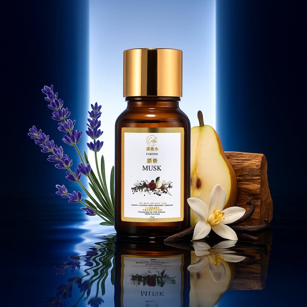 Calm Candles Essential 10ml Moschus Parfum Duftöl – Bio Aromatherapiemischung mit Lavendel, Zedernholz & Vanille