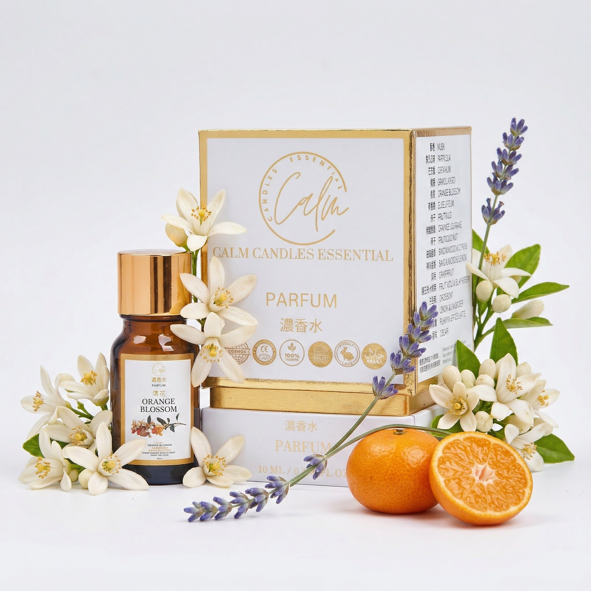 Calm Candles Essential – 10 ml Orangenblüte, zertifiziert biologisch, unverdünntes Duftöl – belebende, erfrischende und heilende Aromatherapie – verbessert Stimmung und Wohlbefinden
