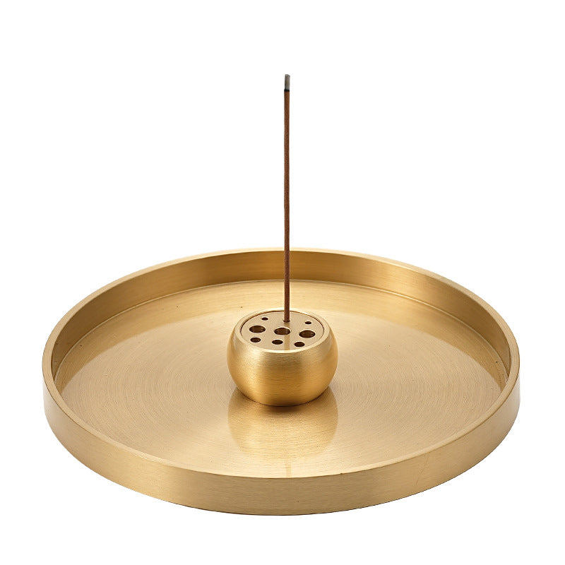 Calm Candles Essential | Hand-Forged Solid Brass Incense Tray & Globe Holder Collection
