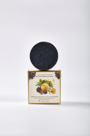Calm Candles Essential Black Charcoal, Peppermint & Lemon Face + Body Soap – 150g | Made in Japan | Botanical Cleansing Bar with Charcoal, Peppermint & Lemon Peel