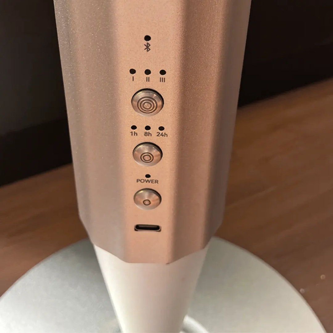 Calm Space 1000 - Free Fragrance & Stand (Industrial) Large Area Waterless Essential Oil Diffuser, Cordless Rechargeable Diffuser, Smart Bluetooth Diffuser, Luxury Wireless Aromatherapy Diffusers for Home, Office & Hotels, Champagne Gold- 10000 mah