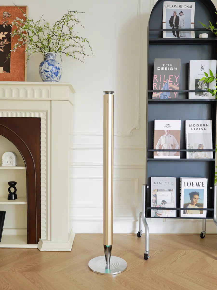 Calm Space 2000 - Free Fragrance & Stand LED Base(Industrial) Large Area Waterless Essential Oil Diffuser, Cordless Rechargeable Diffuser, Smart Bluetooth Diffuser, Luxury Wireless Aromatherapy Diffusers for Home, Office & Hotels, Champagne Gold- 20000mah