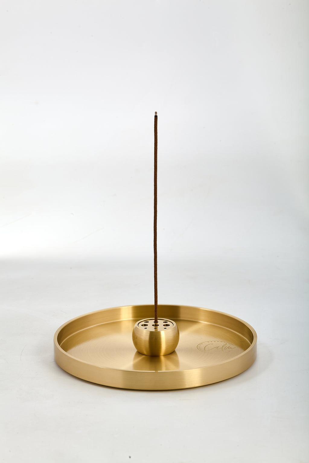 Calm Candles Essential | Hand-Forged Solid Brass Incense Tray & Globe Holder Collection