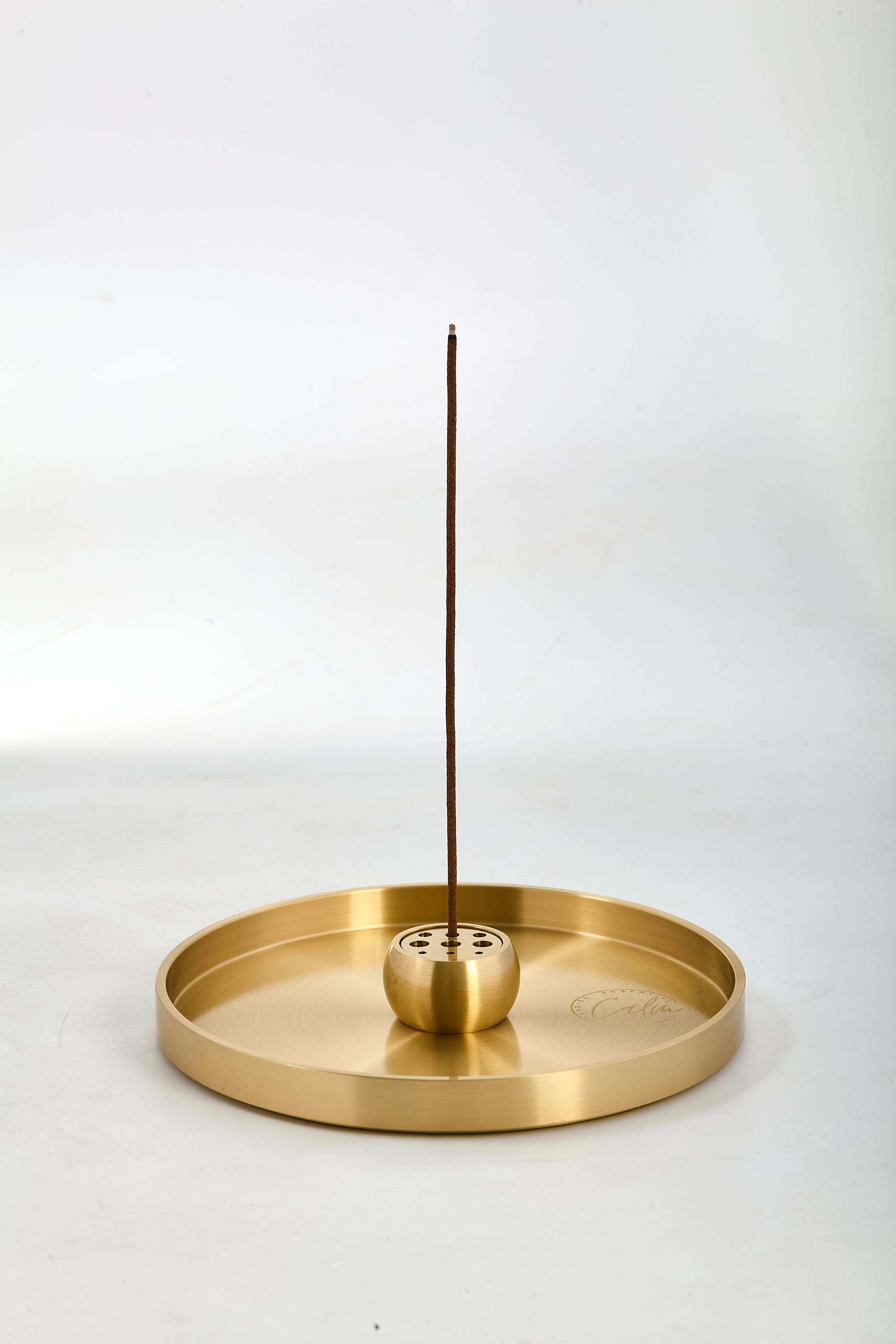 Calm Candles Essential | Hand-Forged Solid Brass Incense Tray & Globe Holder Collection
