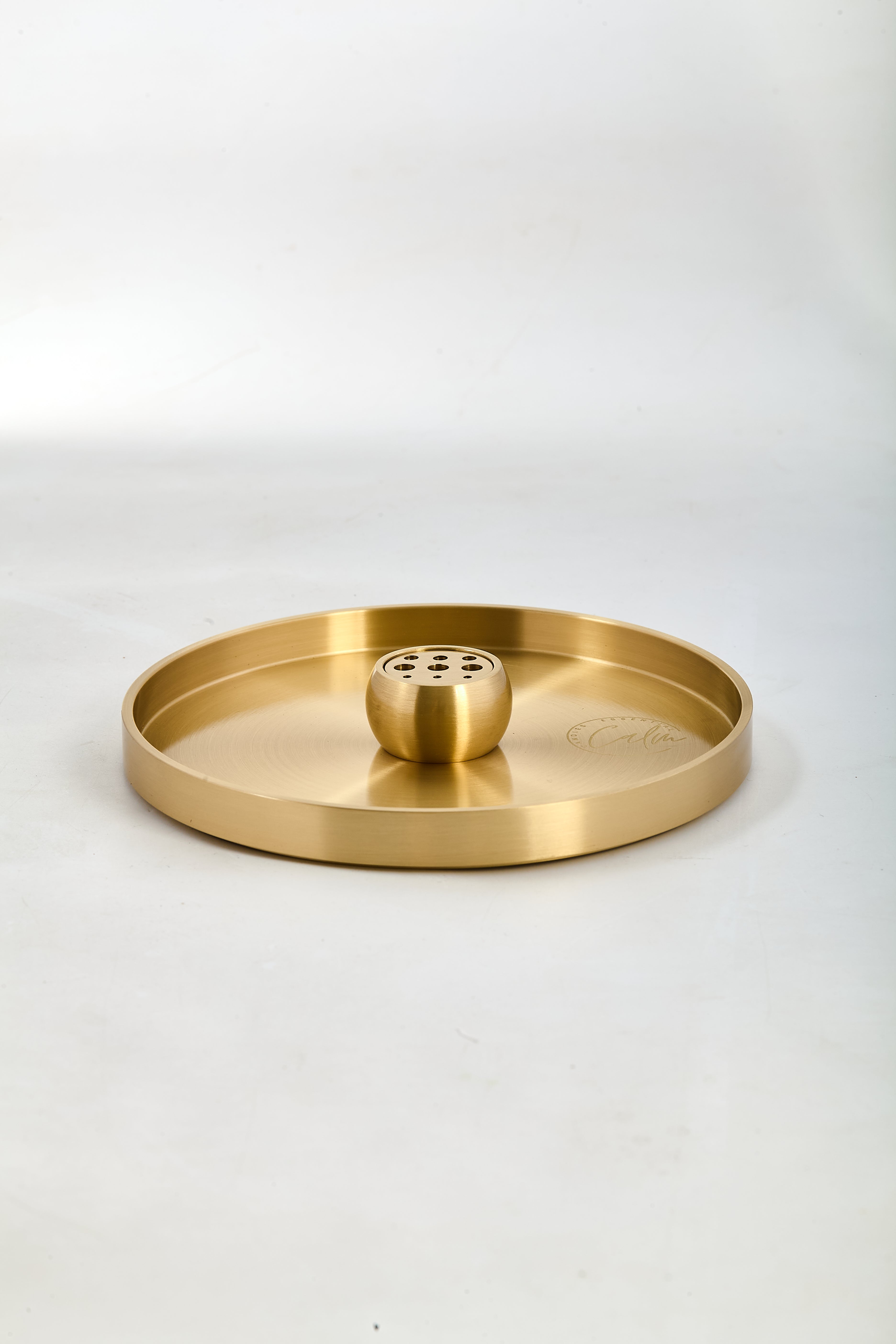 Calm Candles Essential | Hand-Forged Solid Brass Incense Tray & Globe Holder Collection