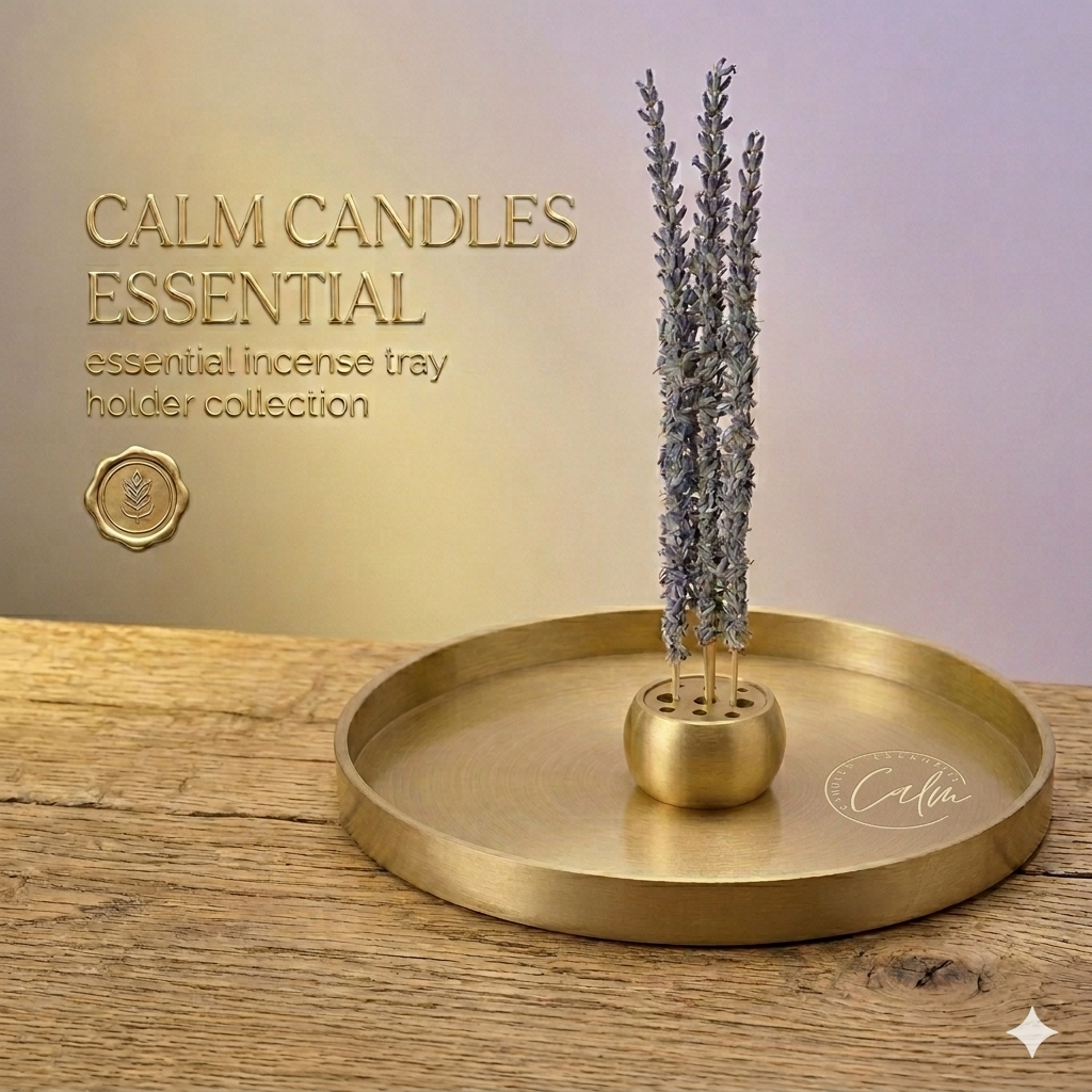 Calm Candles Essential | Hand-Forged Solid Brass Incense Tray & Globe Holder Collection