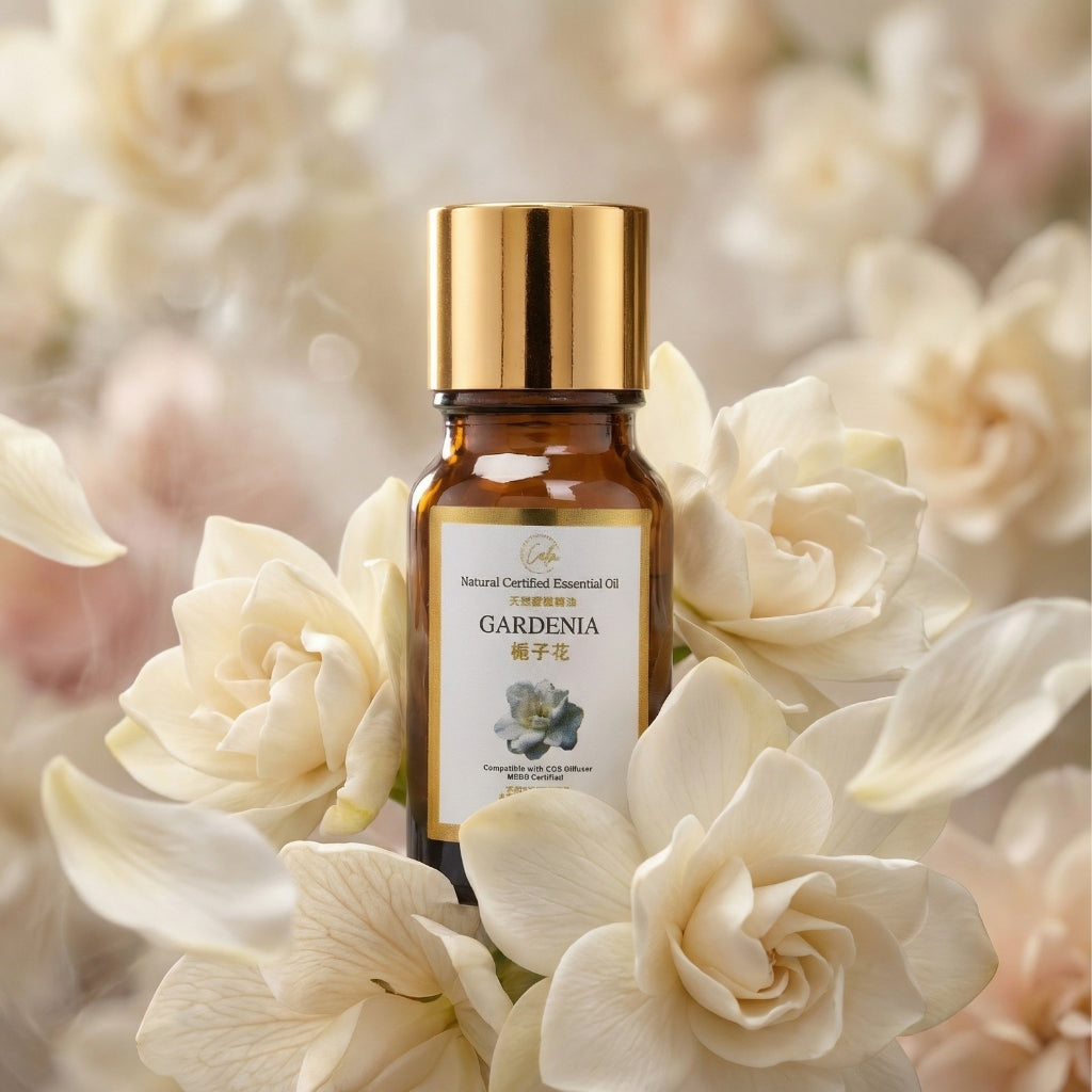 Calm Candles Essential – Gardenia Ätherisches Öl 10ml – Reine Blumen-Aromatherapie zur Linderung von Angstzuständen, Förderung von Schlaf & Stimmung | Für Diffusor geeignet