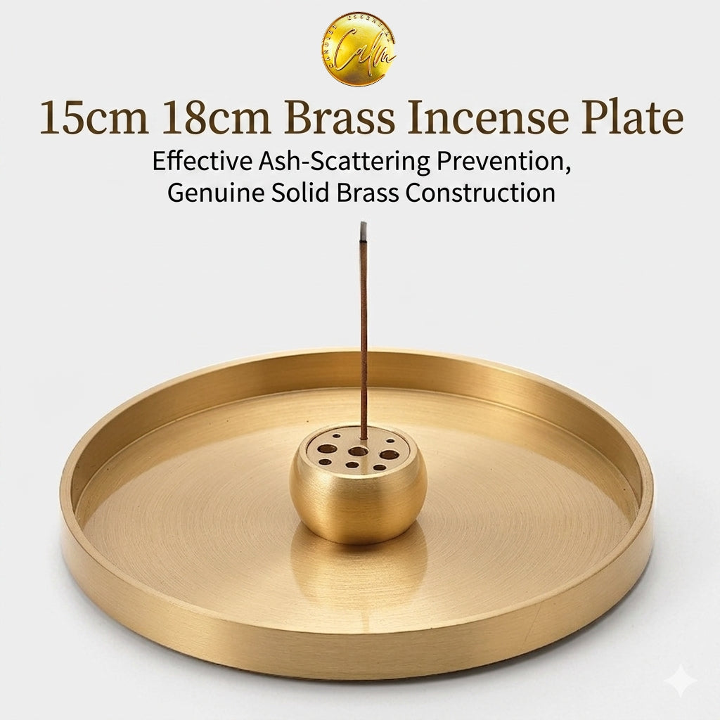 Calm Candles Essential | Hand-Forged Solid Brass Incense Tray & Globe Holder Collection