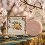 Calm Candles Essential Sakura (Cherry Leaf) Face + Body Soap – 150g | Made in Japan | Botanical Cleansing Bar with Kaolin Clay, Cherry Leaf Extract & Coconut Oil