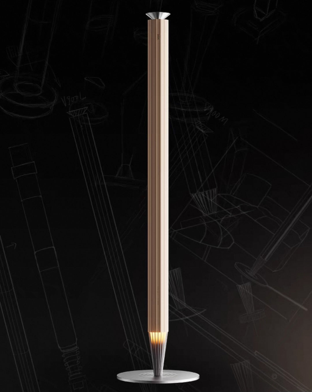 Calm Space 2000 - Free Fragrance & Stand LED Base(Industrial) Large Area Waterless Essential Oil Diffuser, Cordless Rechargeable Diffuser, Smart Bluetooth Diffuser, Luxury Wireless Aromatherapy Diffusers for Home, Office & Hotels, Champagne Gold- 20000mah